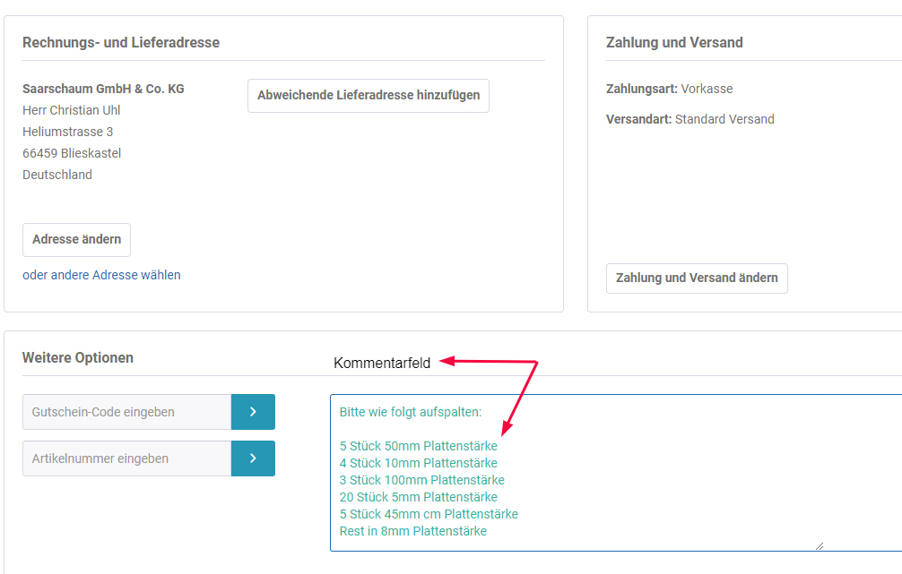 spaltblockaufteilung