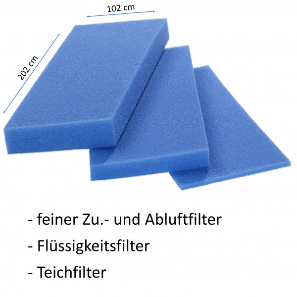 Filterschaumstoff Platte PPI 30 / 202x102cm / Stärke 1-10cm