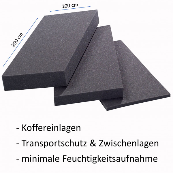 PE Schaumstoff Platte RG15 / versch. Abmessungen / Stärke 1-3cm