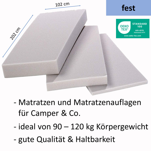 Kaltschaum Platten RG 4040 202x102cm Stärke 1-12cm / fest