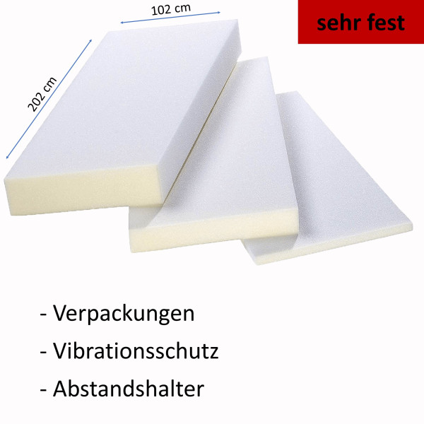 Schaumstoff Platten RG 75130 202x102cm Stärke 1-10cm / sehr fest