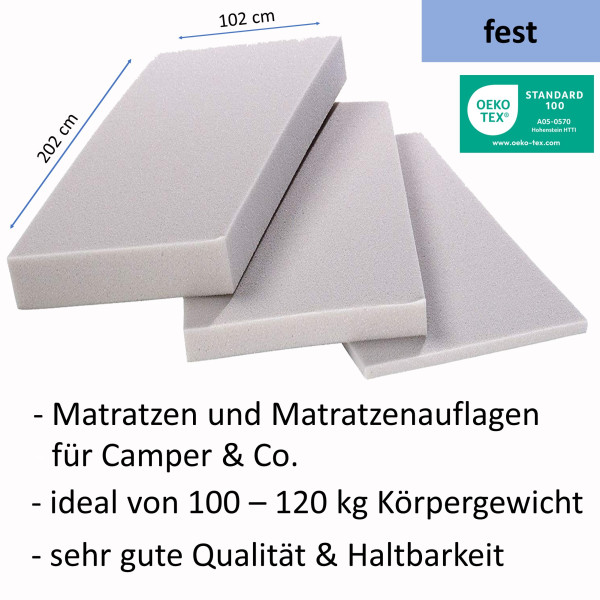 Kaltschaum Platten RG 5242 202x102cm Stärke 1-12cm / fest