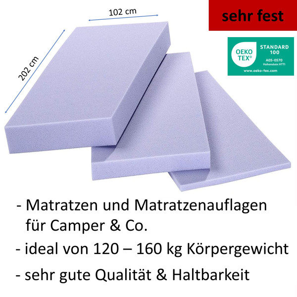 Kaltschaum Platten RG 5560 202x102cm Stärke 1-12cm / sehr fest
