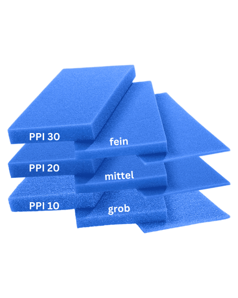 Filterschaumstoff Platte | PPI 10/20/30 | 202x102cm / Stärke 2-10cm