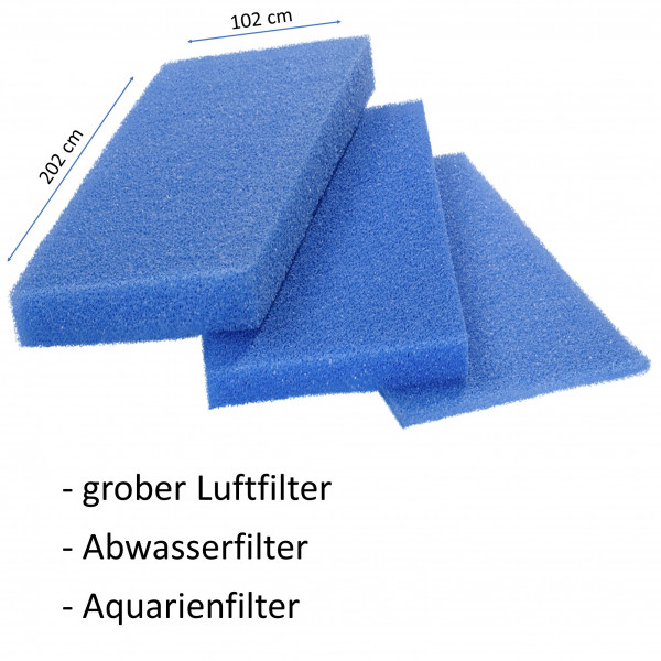 Filterschaumstoff Platte PPI 10 / 202x102cm / Stärke 1-10cm