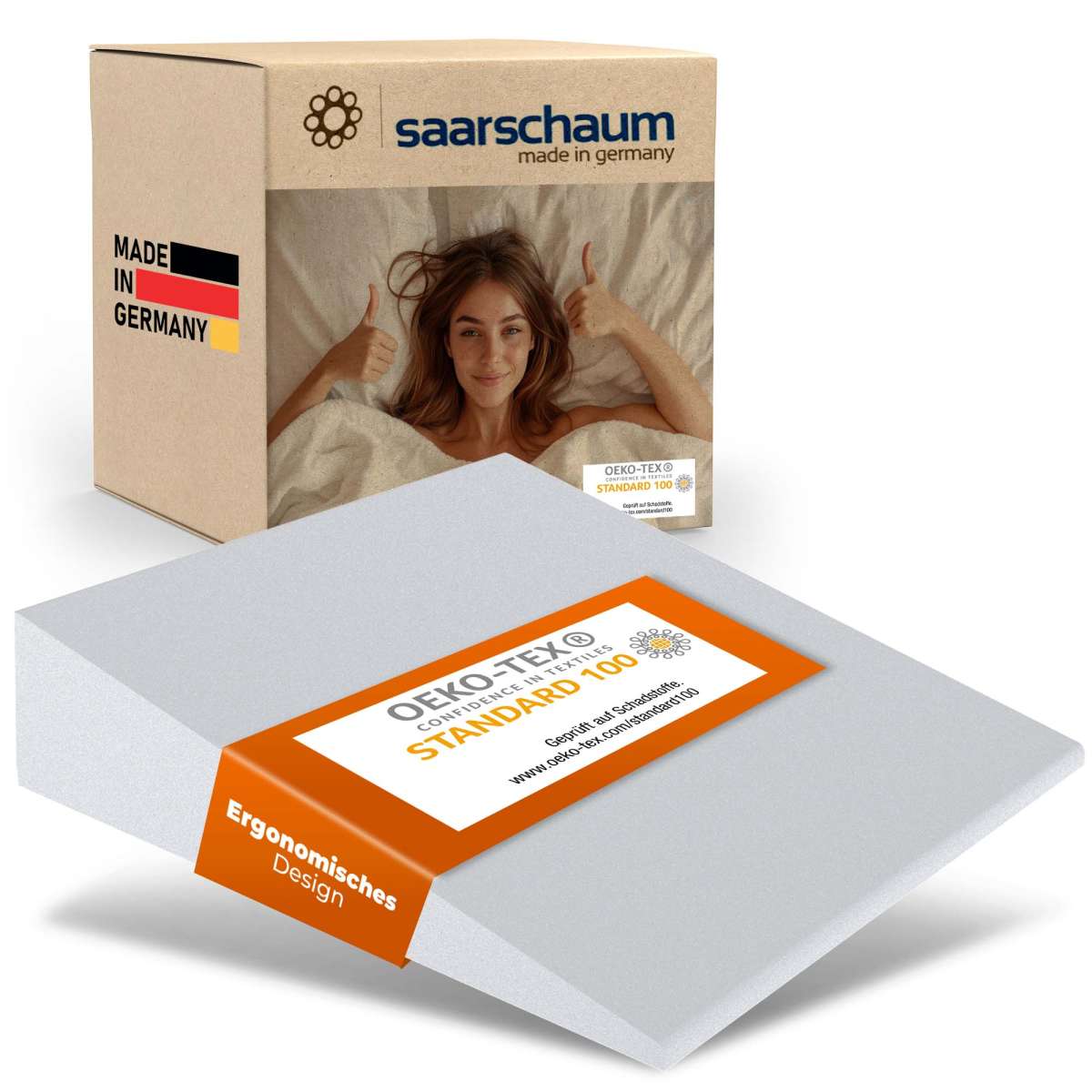 Matratzenkeil Keilkissen Anti Reflux für gesünderen und erholsameren Schlaf von Saarschaum ®
